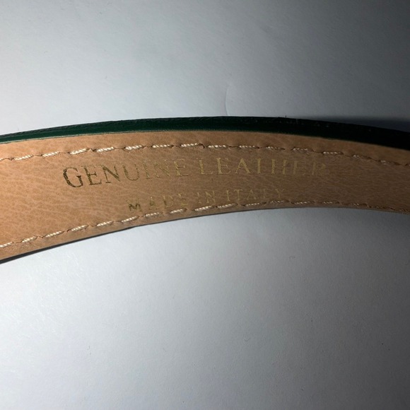 Persaman New York Belt Womens Large Kelly Green Italian Leather Quiet Luxury - Picture 5 of 10